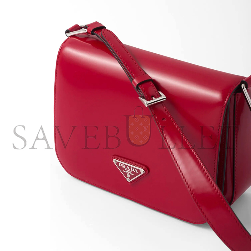 PRADA BRUSHED LEATHER SHOULDER BAG 1BD308 (21*15*6cm)